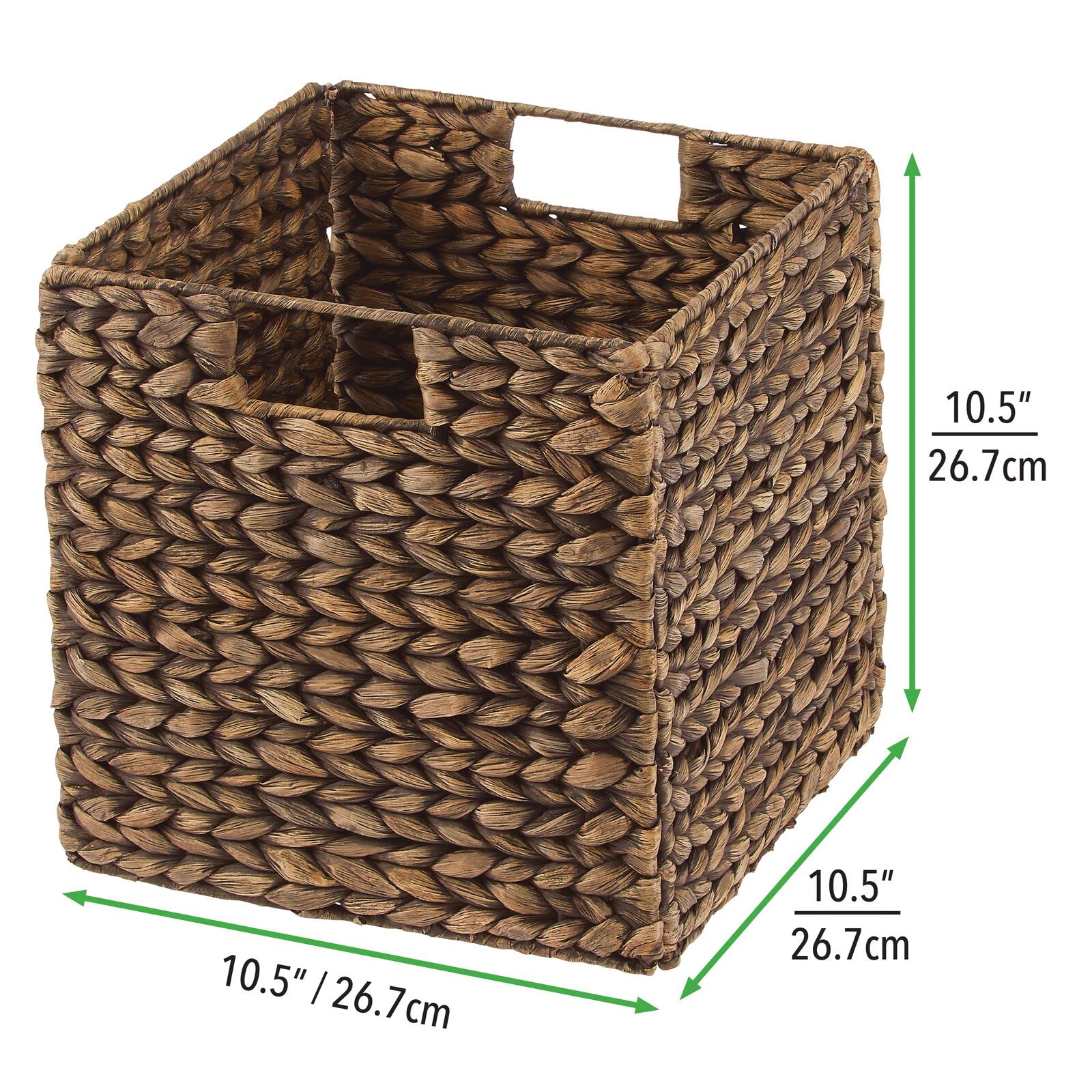 Foto 7 pulgar | Cesta Organizadora Mdesign Con Jacinto Tejido Natural  Paquete De 2 Unidades  Color Marrón - Venta Internacional.