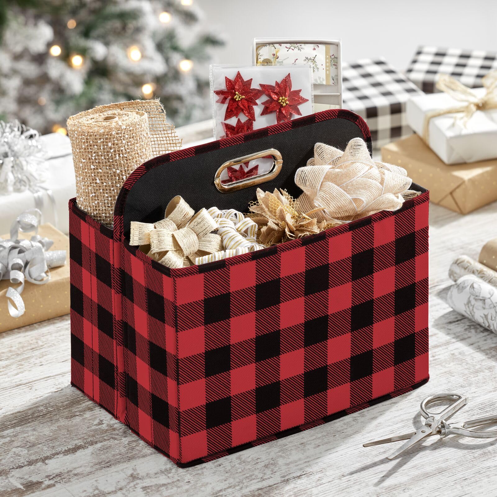 Foto 2 | Caja De Almacenamiento Mdesign Holiday Para Envolver Regalos De Navidad - Venta Internacional.