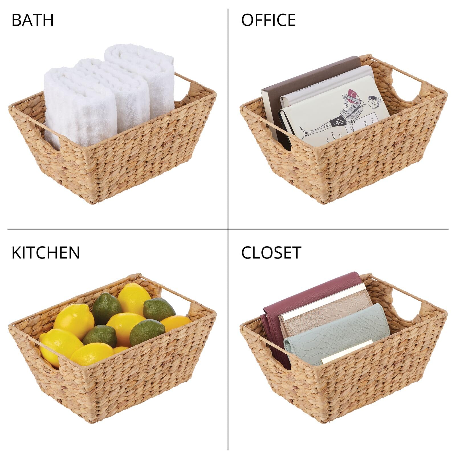 Foto 7 | Cesta Organizadora De Almacenamiento  Diseño M  Jacinto Tejido Natural - Venta Internacional.