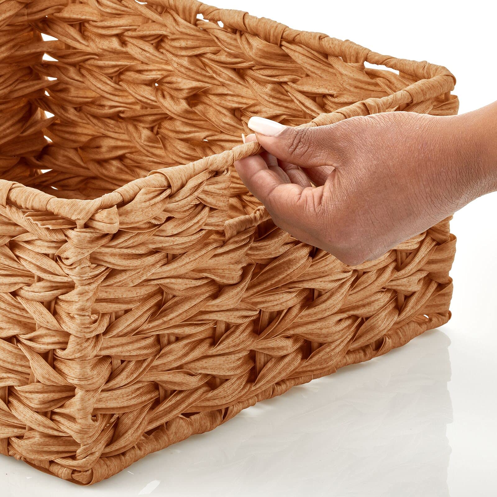 Foto 5 | Cesta Organizadora De Almacenamiento Mdesign Woven Farmhouse  Paquete De 3 - Venta Internacional.