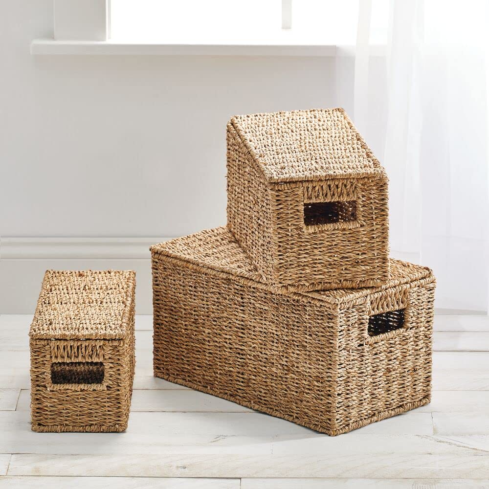 Foto 4 pulgar | Cesta Organizadora De Almacenamiento Con Diseño De Hierba Marina Tejida  Juego De 3 - Venta Internacional.