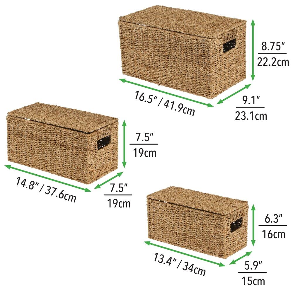 Foto 6 pulgar | Cesta Organizadora De Almacenamiento Con Diseño De Hierba Marina Tejida  Juego De 3 - Venta Internacional.