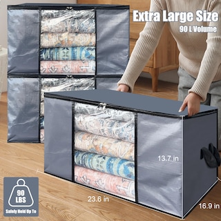 Foto 6 | Bolsas De Almacenamiento Cosy Family Paquete De 6 Unidades 90 L Resistentes Color Gris - Venta Internacional.