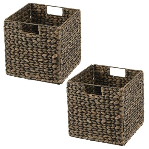 Foto 1 | Cesta Organizadora Mdesign Con Jacinto Tejido Natural  Paquete De 2 Unidades  Color Negro - Venta Internacional.