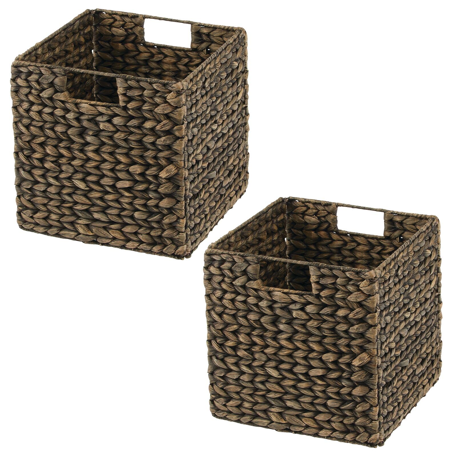 Foto 5 | Cesta Organizadora Mdesign Con Jacinto Tejido Natural  Paquete De 2 Unidades  Color Negro - Venta Internacional.