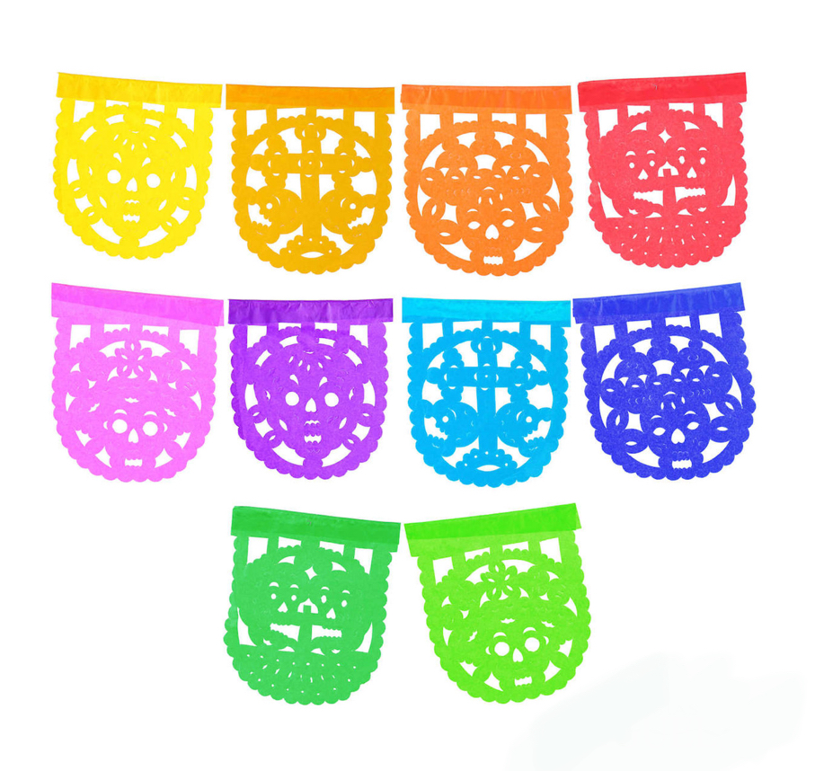 Foto 4 pulgar | Guía de Papel Picado Calavera Multicolor