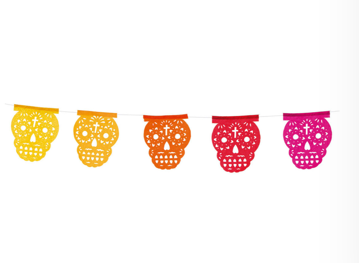 Papel Picado Calaveras Dia de los Muertos  Multicolor