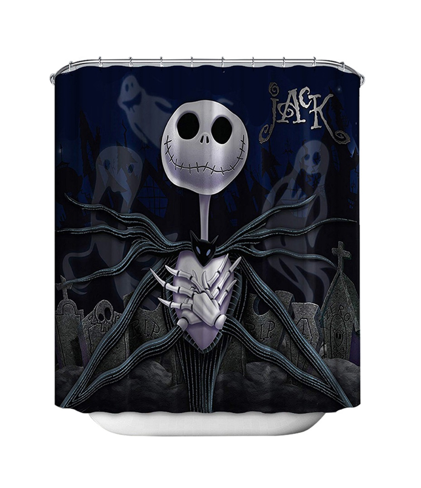 Foto 2 pulgar | Cortina de Ducha Jack Skellington Funbu Negro