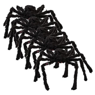 Foto 1 | Decoración Halloween Arañas Peludas SmileFun MXSRP-015 Negras 5 Piezas 90 cm