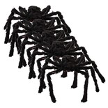 Decoración Halloween Arañas Peludas SmileFun MXSRP-020 Negras 5 Piezas 160 cm