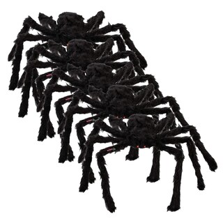 Foto 1 | Decoración Halloween Arañas Peludas SmileFun MXSRP-010 Negras 5 Piezas 75 cm