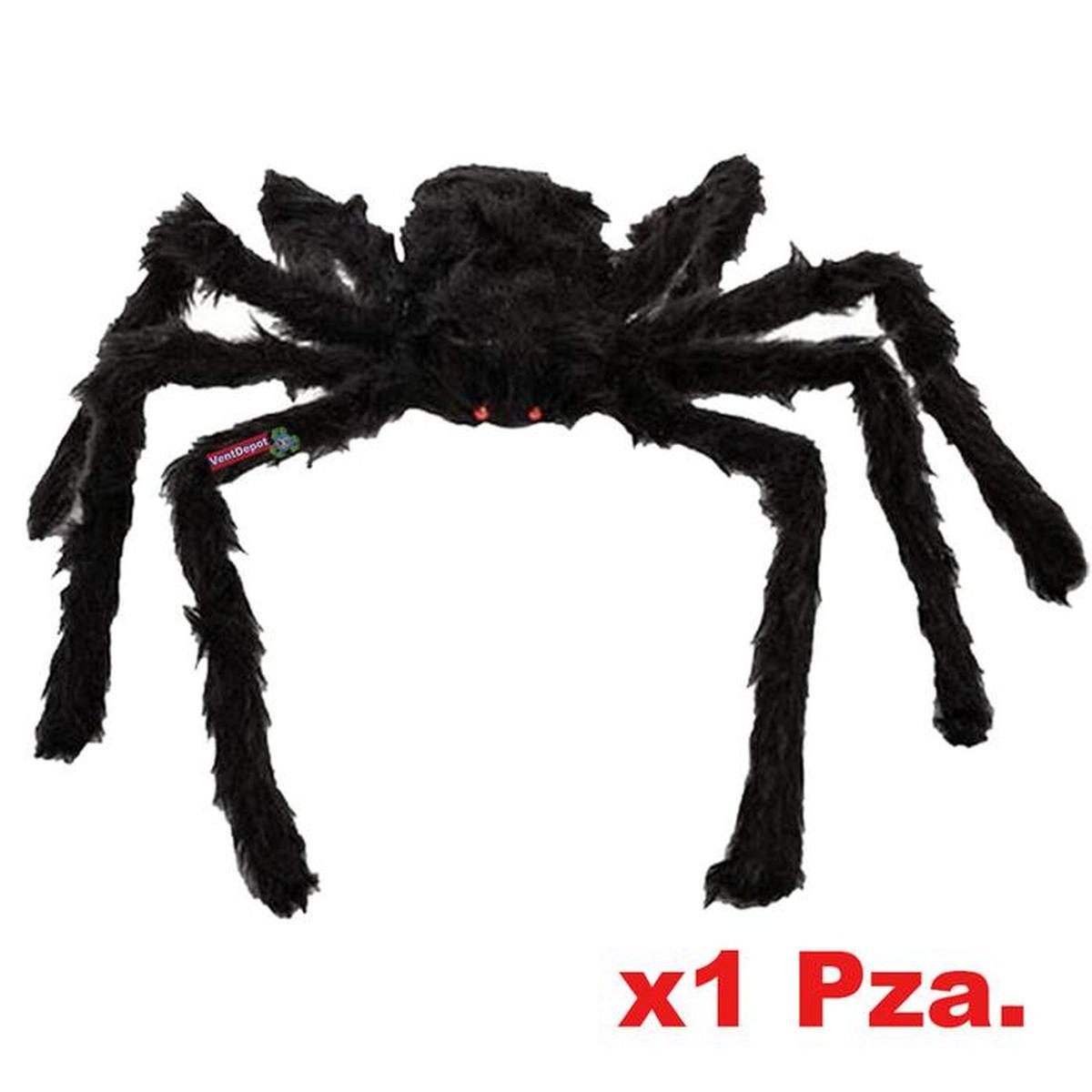 Foto 2 pulgar | Decoración Halloween Araña Peluda SmileFun MXSRP-016 Negra 1 Pieza 160 cm