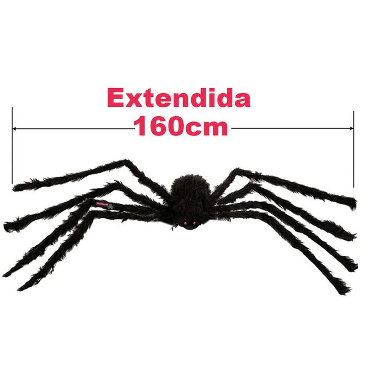 Foto 2 | Decoración Halloween Araña Peluda SmileFun MXSRP-016 Negra 1 Pieza 160 cm