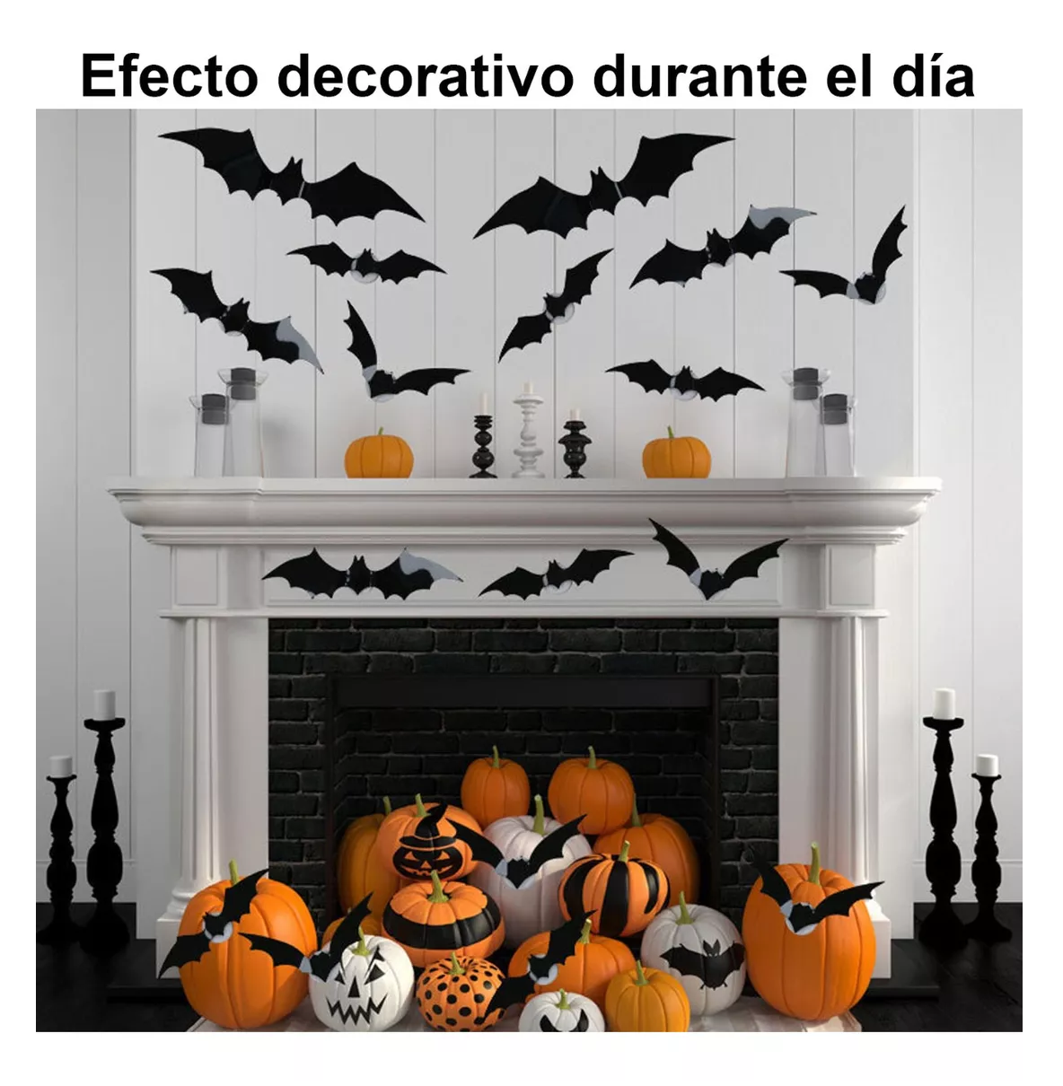 Foto 5 | Decoración De Murciélagos Led De Halloween De Pvc, Luz Noctu Negro