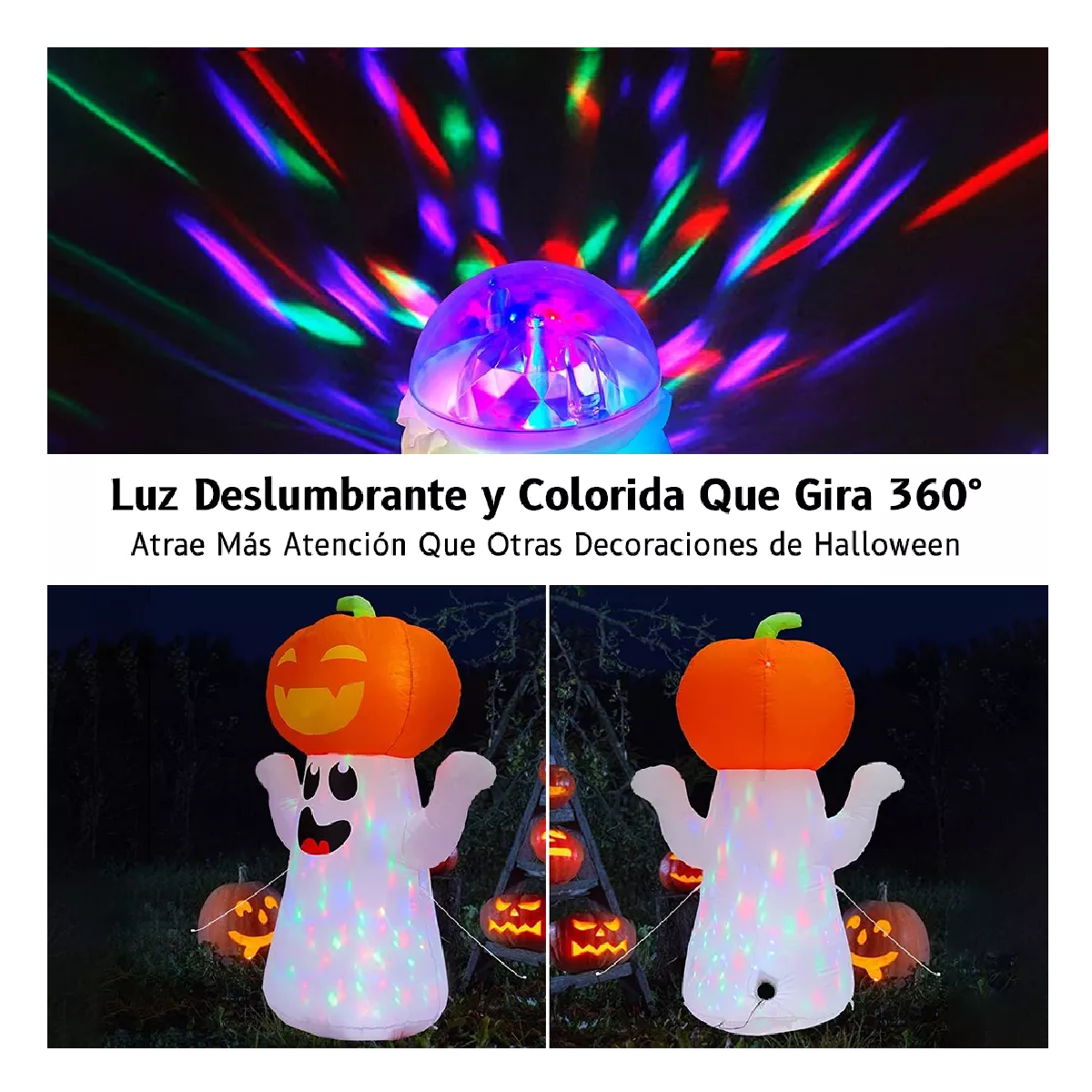 Foto 2 | Halloween 1.8m Calabazas Fantasma Decoracion Led Inflables