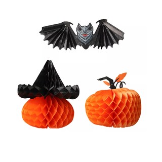 Foto 3 | Halloween Decoraciones Papel Colgante Araña Linterna Juego 5 Morado Naranja