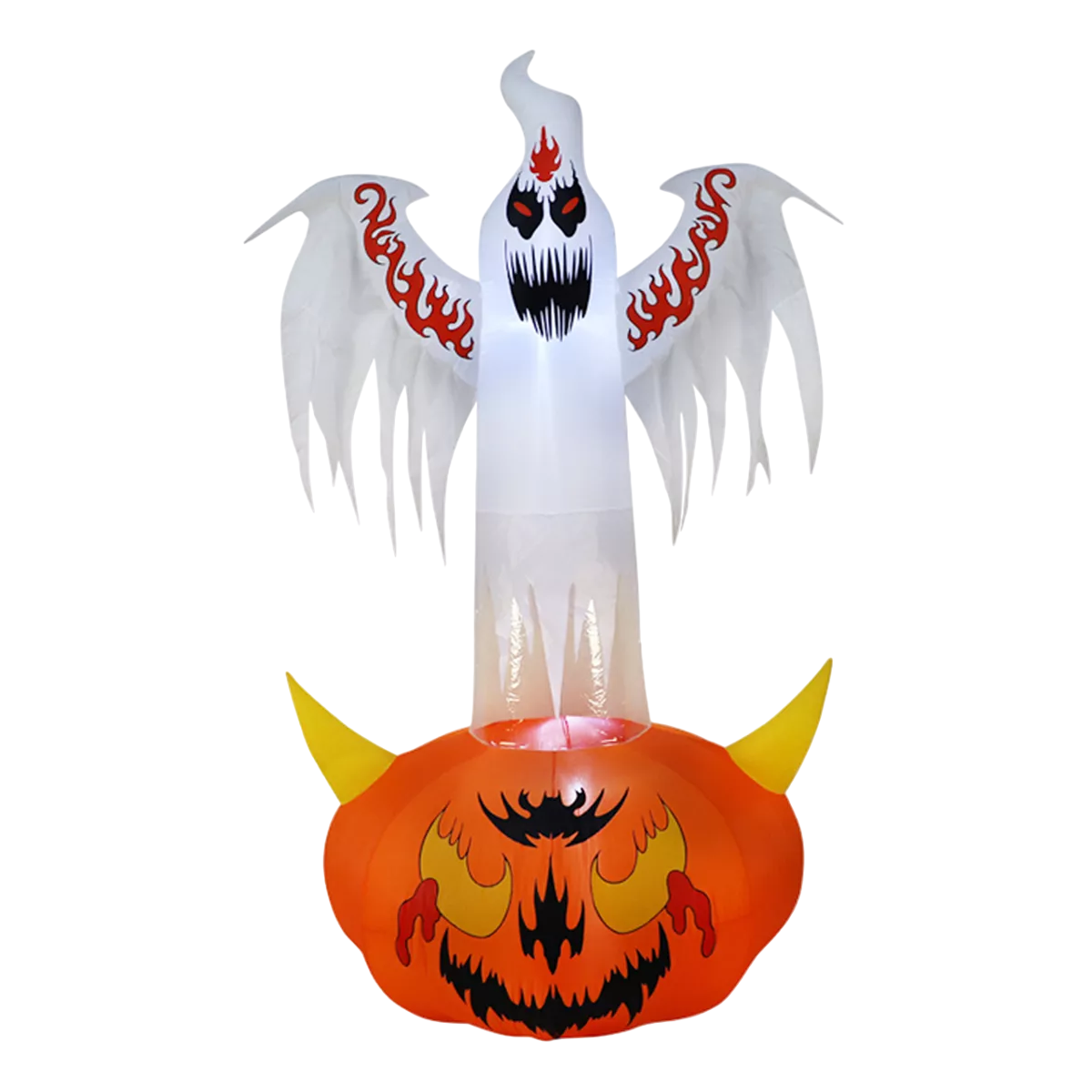 Foto 2 pulgar | 2.4m Halloween Inflable Decorar Calabaza Fantasma Blanco Led