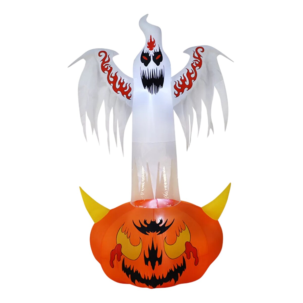 2.4m Halloween Inflable Decorar Calabaza Fantasma Blanco Led $1,659