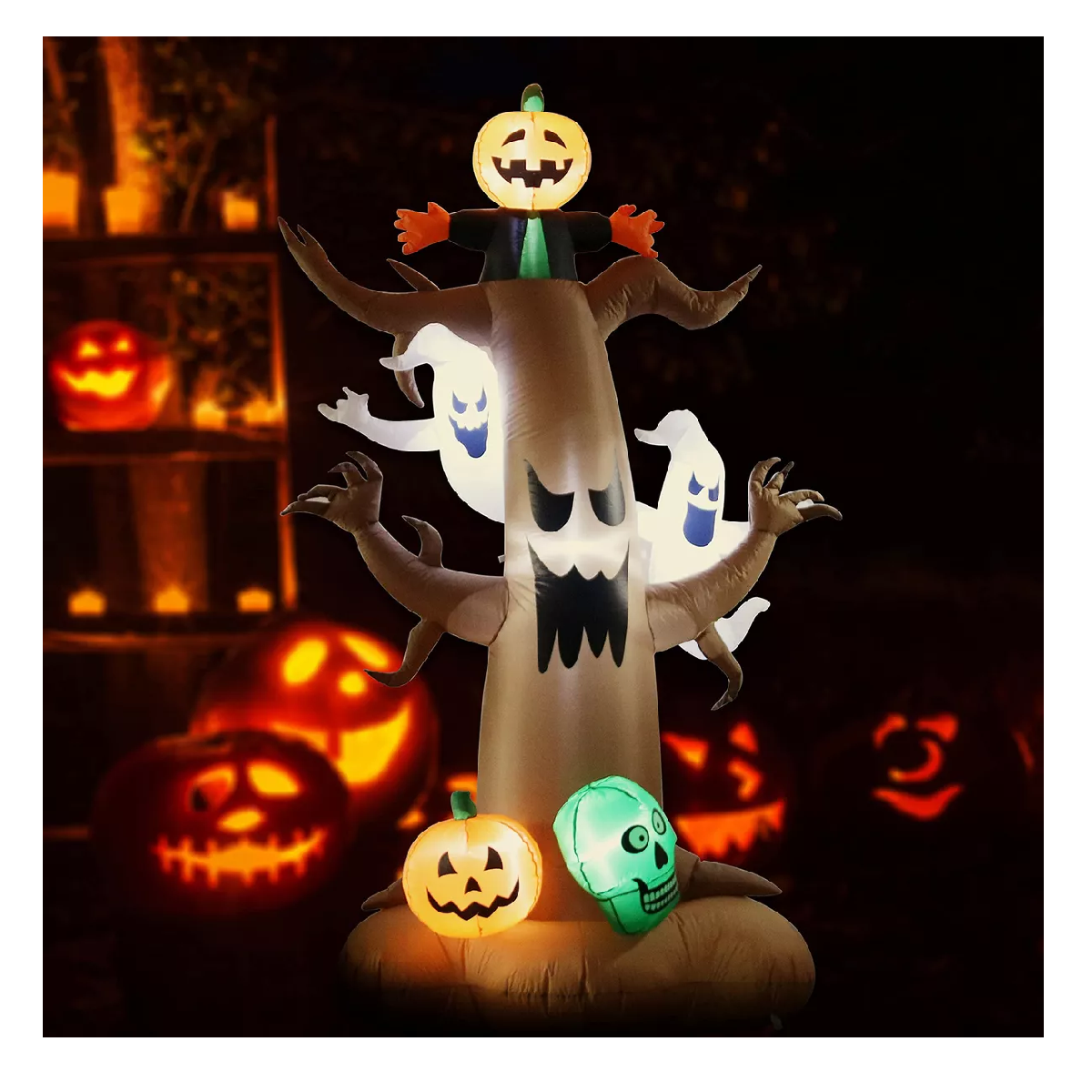 Foto 4 pulgar | 2.4m Inflable Halloween Spooky Tree Calabaza Gigante Marron