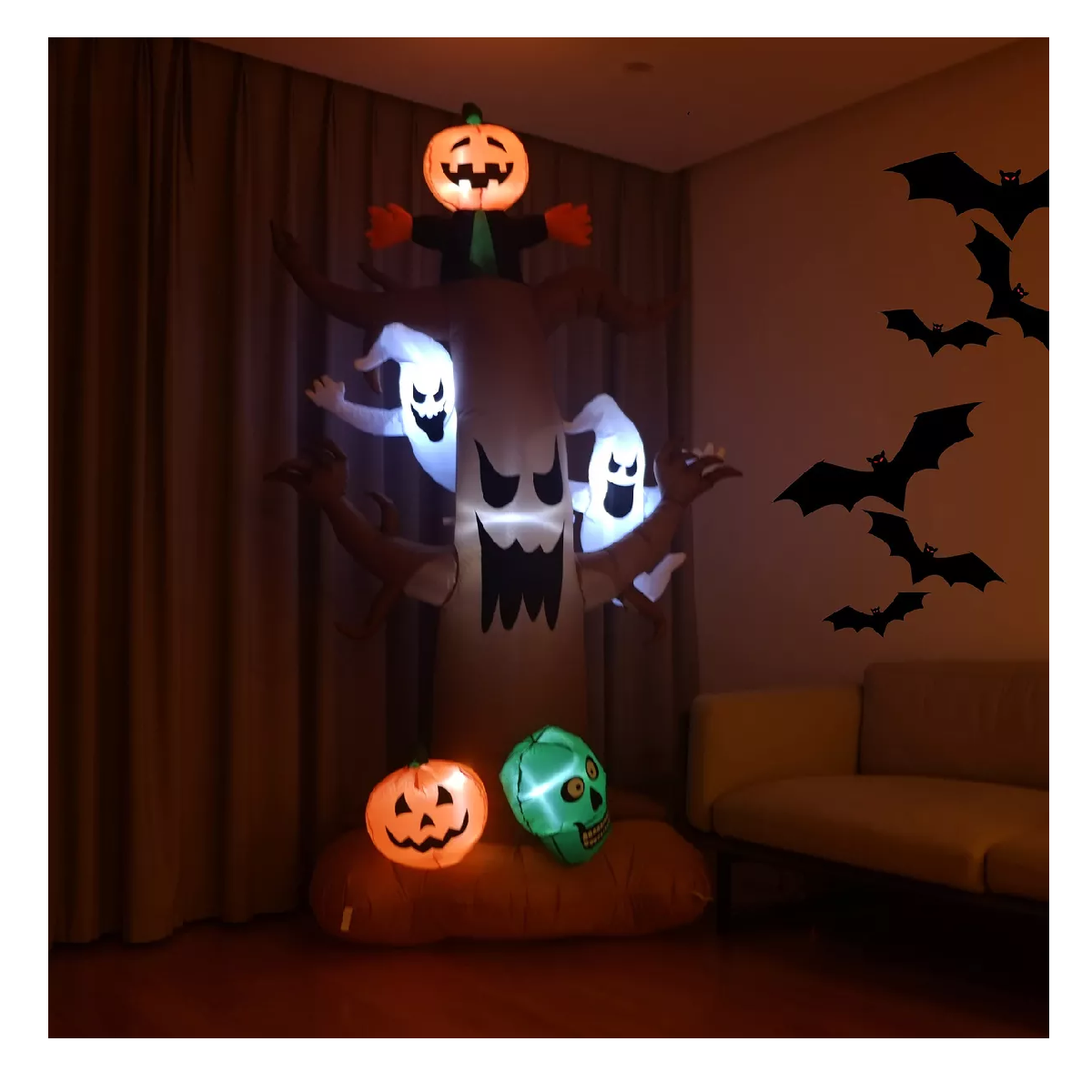 Foto 5 pulgar | 2.4m Inflable Halloween Spooky Tree Calabaza Gigante Marron