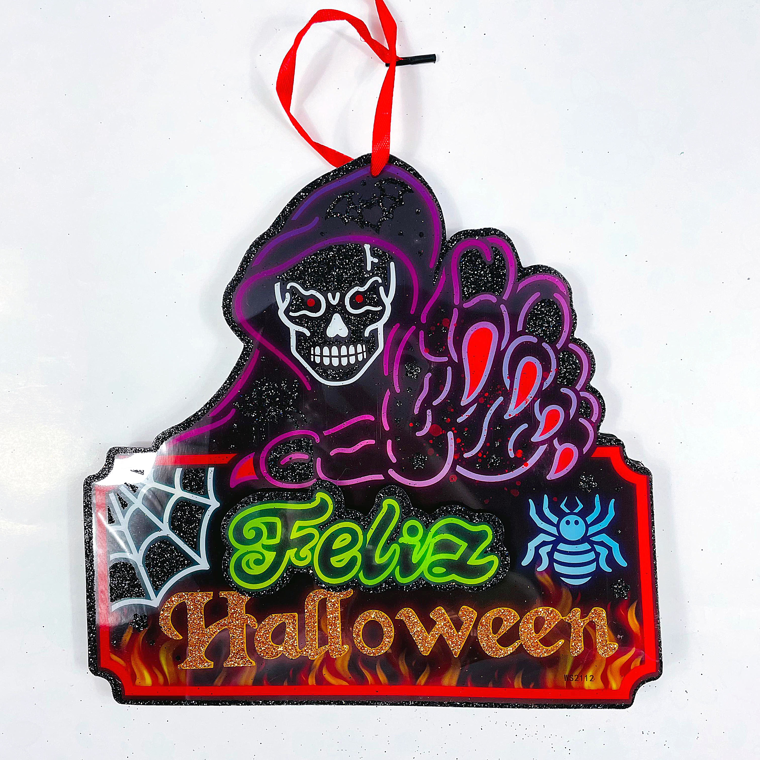 Letrero Iluminado 'feliz Halloween' Con Arañas - Decoración Ideal $175