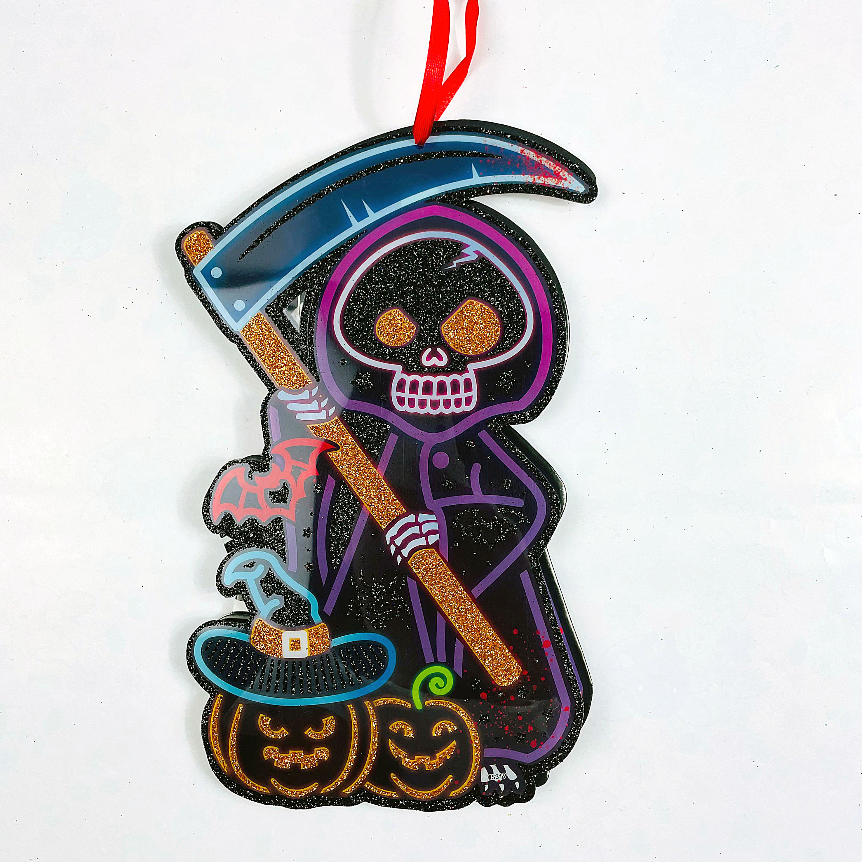 Foto 2 pulgar | Decoración Colgante De Muerte Con Luces Led – ¡haz Que Tu Halloween Brille!