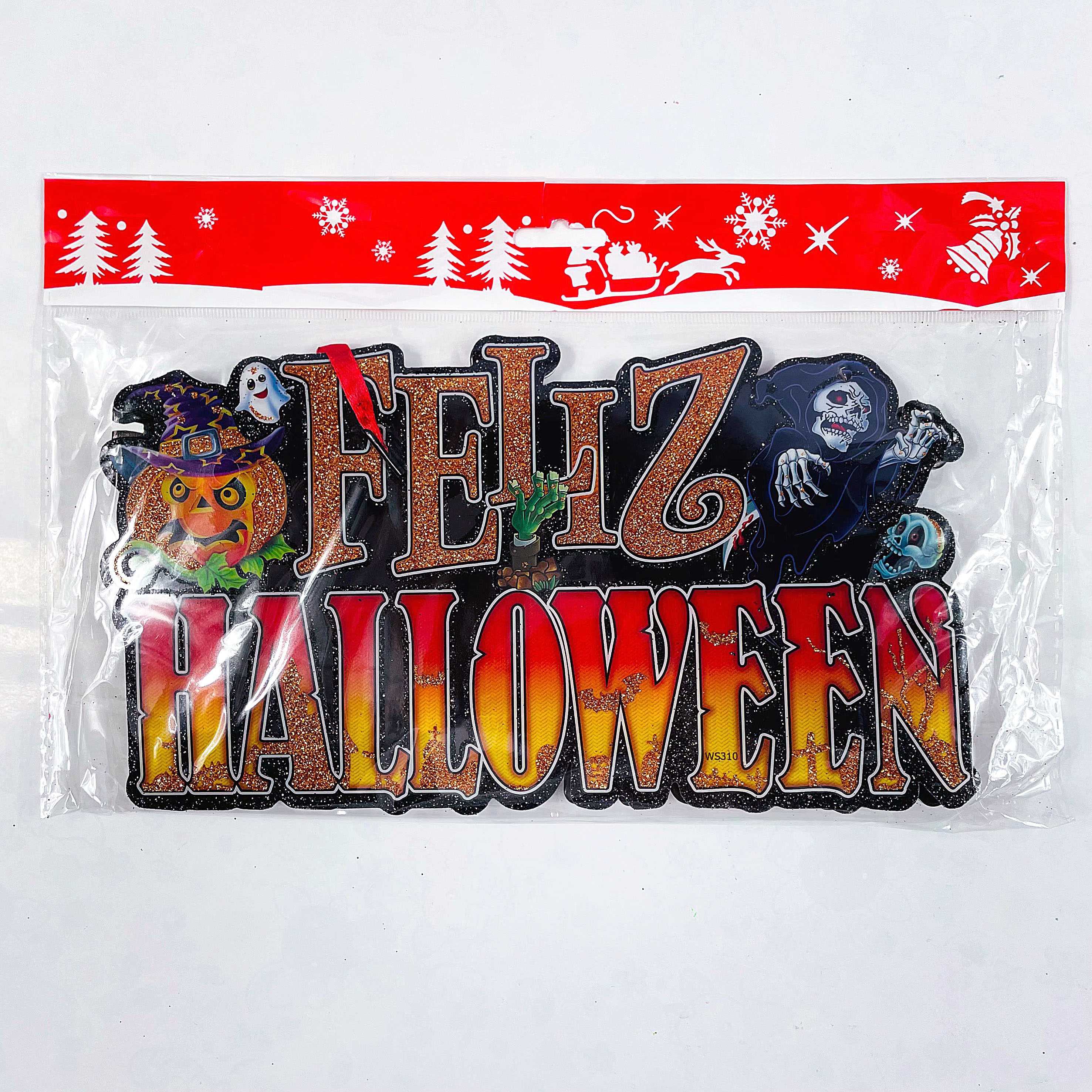 Foto 2 pulgar | Letrero Colgante 'happy Halloween' Con Calabaza Y Luces Led