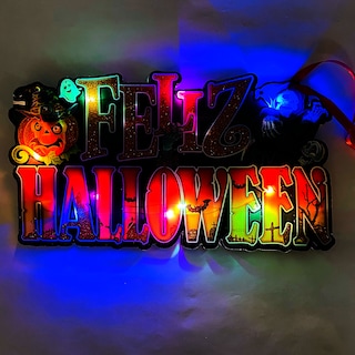 Foto 2 | Letrero Colgante 'happy Halloween' Con Calabaza Y Luces Led