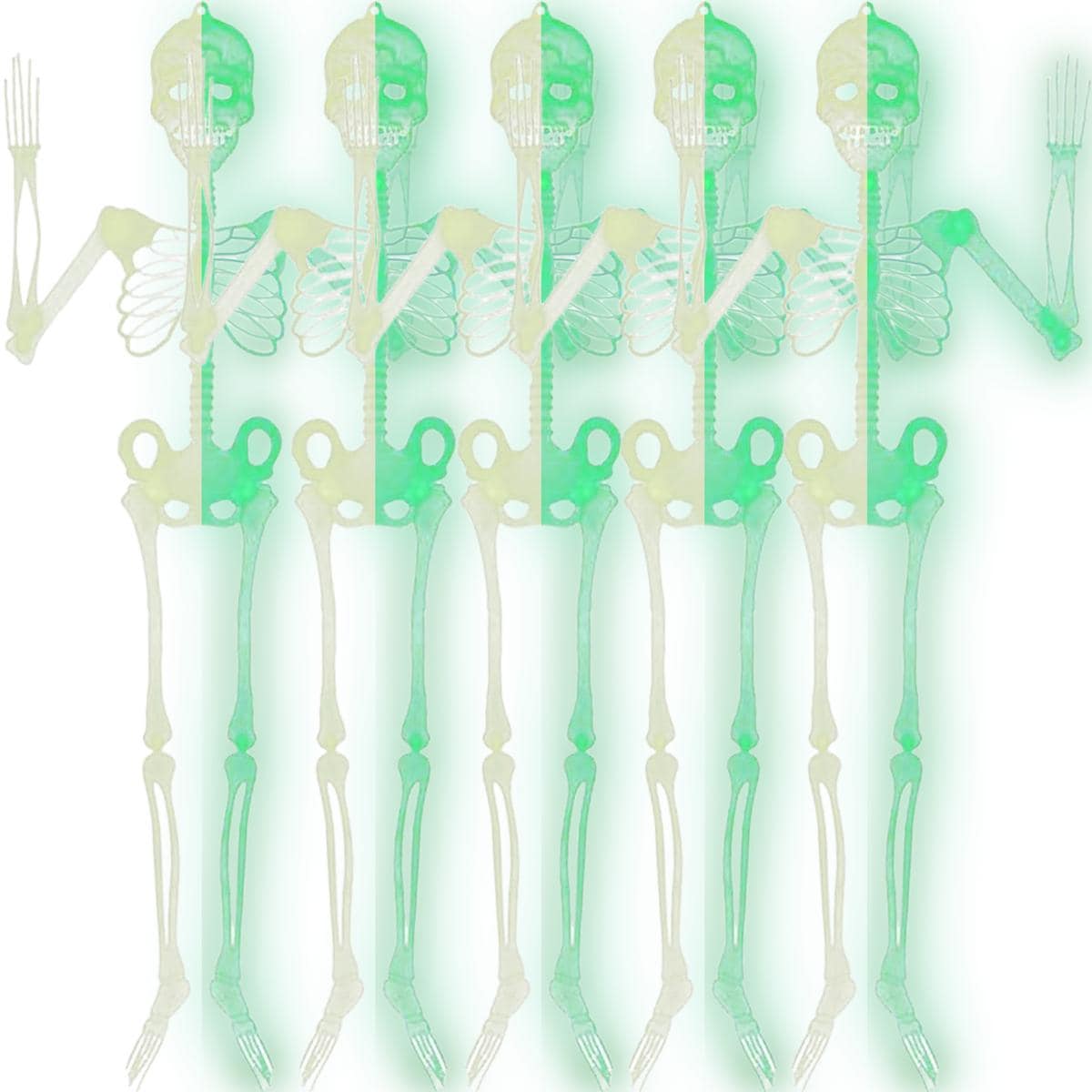 Adorno De Plástico Fosforescente Ventdepot Mxskv-005 5 Piezas Verde $878