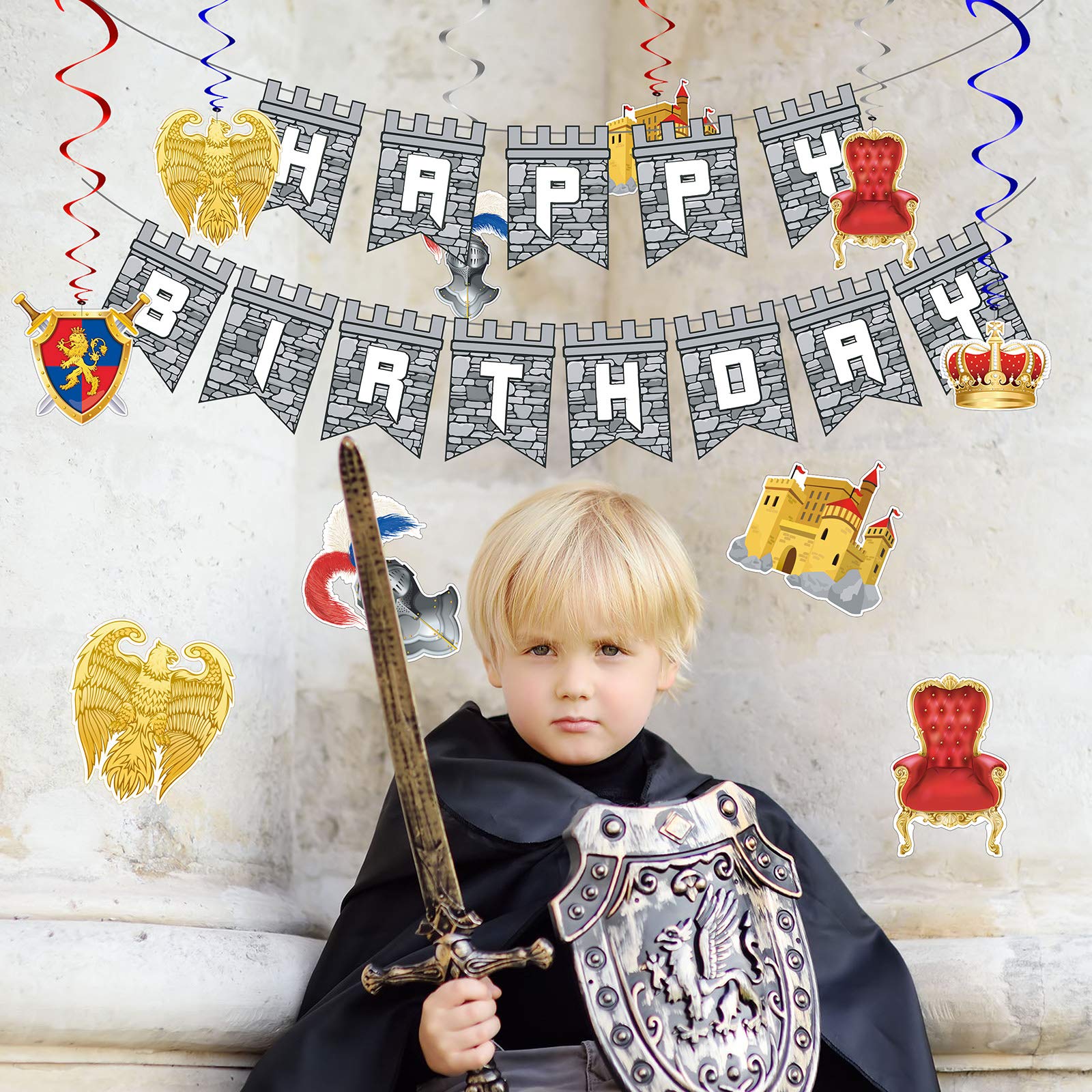 Foto 7 | Pancarta De Cumpleaños Medieval Skylety De Party Supplies, 25 Piezas - Venta Internacional.