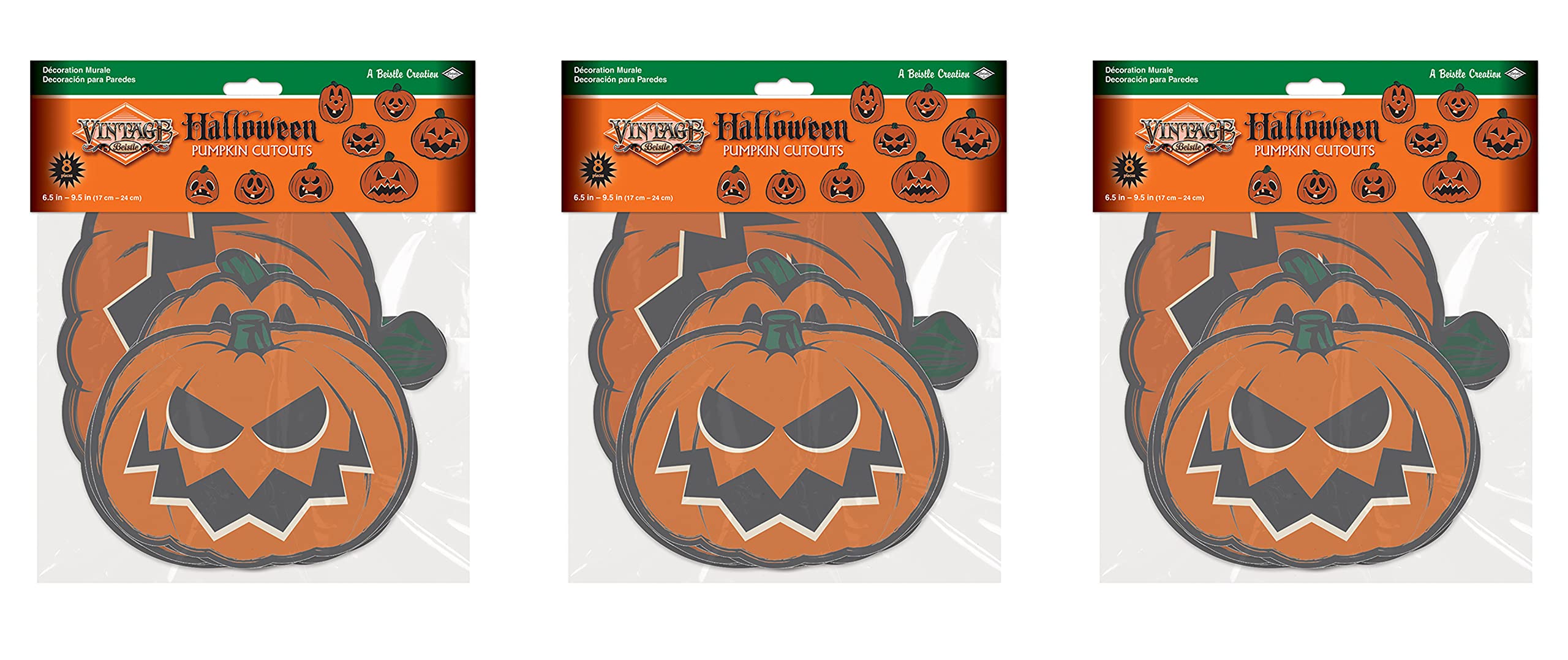 Foto 3 pulgar | Calabaza Vintage Cutouts Beistle Para Halloween, 24 Unidades, 16,5 — 24 Cm - Venta Internacional.