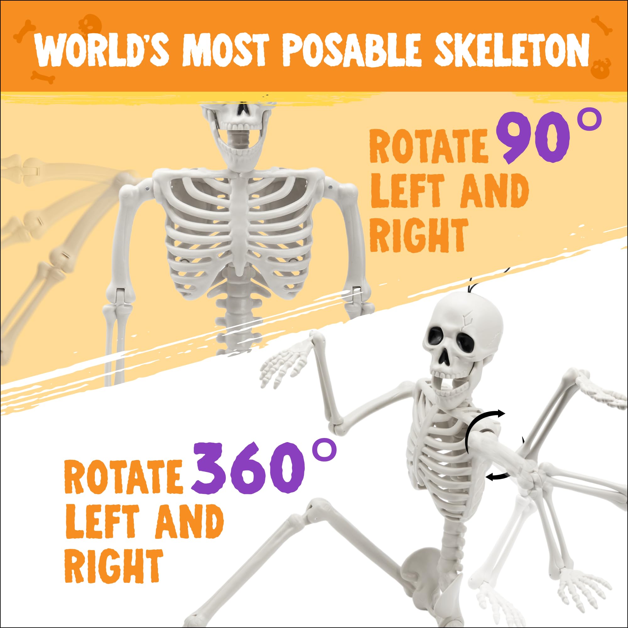 Foto 4 pulgar | Decoración De Esqueleto Joyin, 40 Cm, Posable Para Halloween, 1 Unidad, Color Blanco - Venta Internacional.