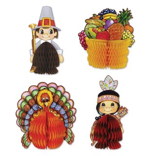 Foto 1 | Decoraciones De Acción De Gracias Beistle Mini Pilgrim & Turkey X4 - Venta Internacional.