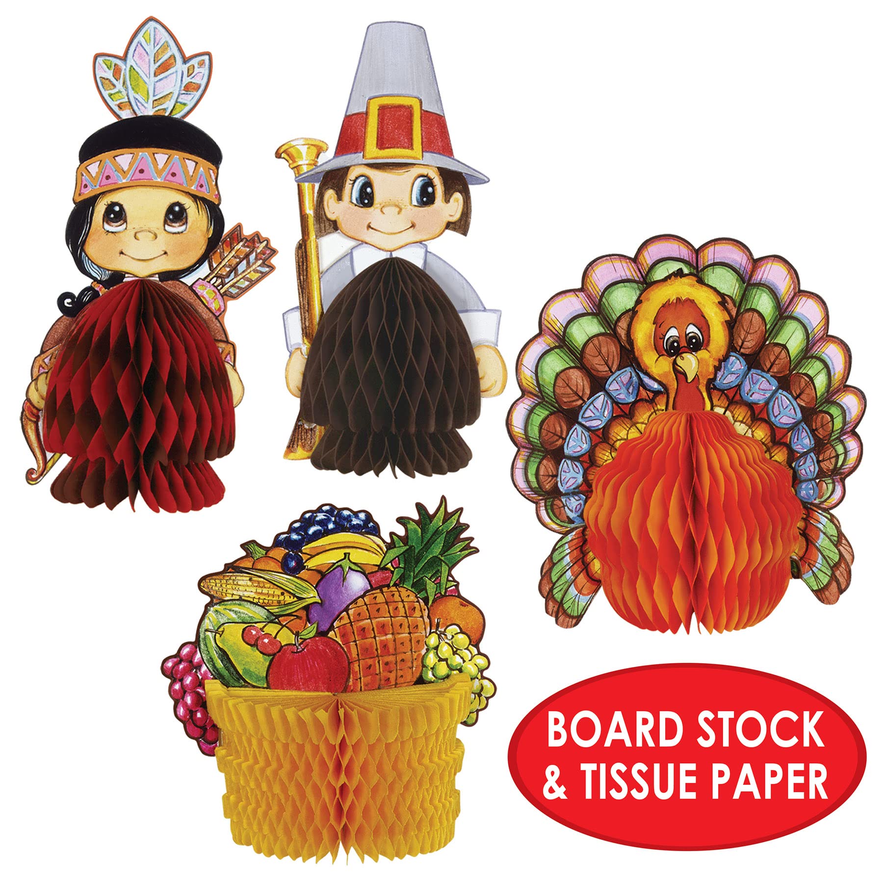Foto 4 pulgar | Decoraciones De Acción De Gracias Beistle Mini Pilgrim & Turkey X4 - Venta Internacional.