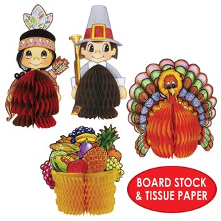 Foto 3 | Decoraciones De Acción De Gracias Beistle Mini Pilgrim & Turkey X4 - Venta Internacional.