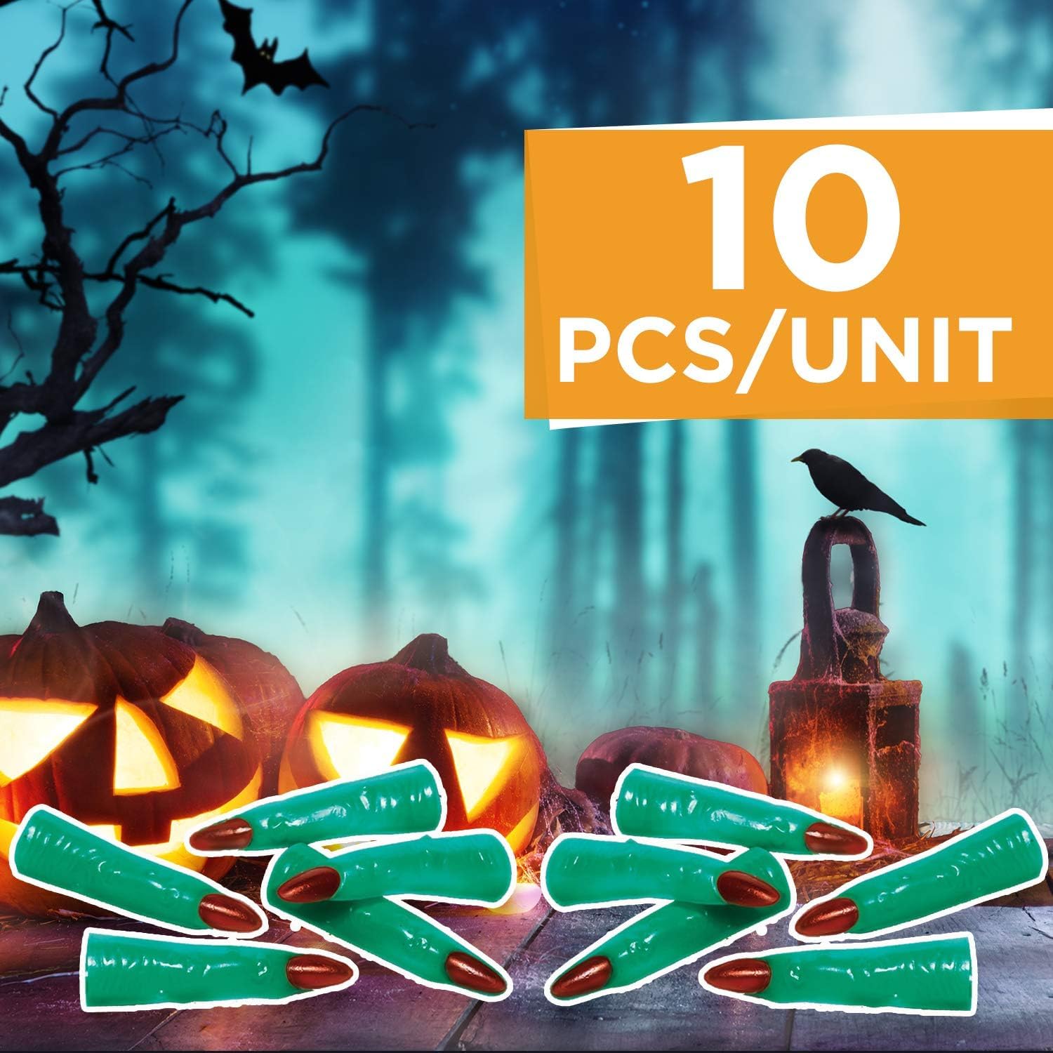 Foto 5 | Accesorio Para Halloween Amscan Plastic Witch Finger, Color Verde - Venta Internacional.