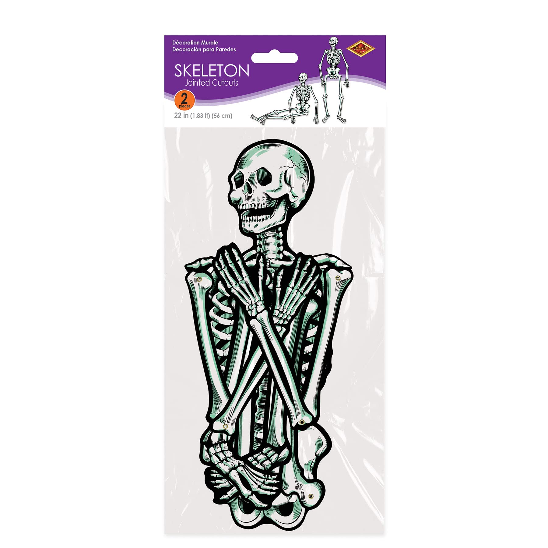 Foto 5 | Jointed Skeletons Beistle, 22 Cm, 2 Unidades Por Paquete Para Fiesta De Halloween - Venta Internacional.