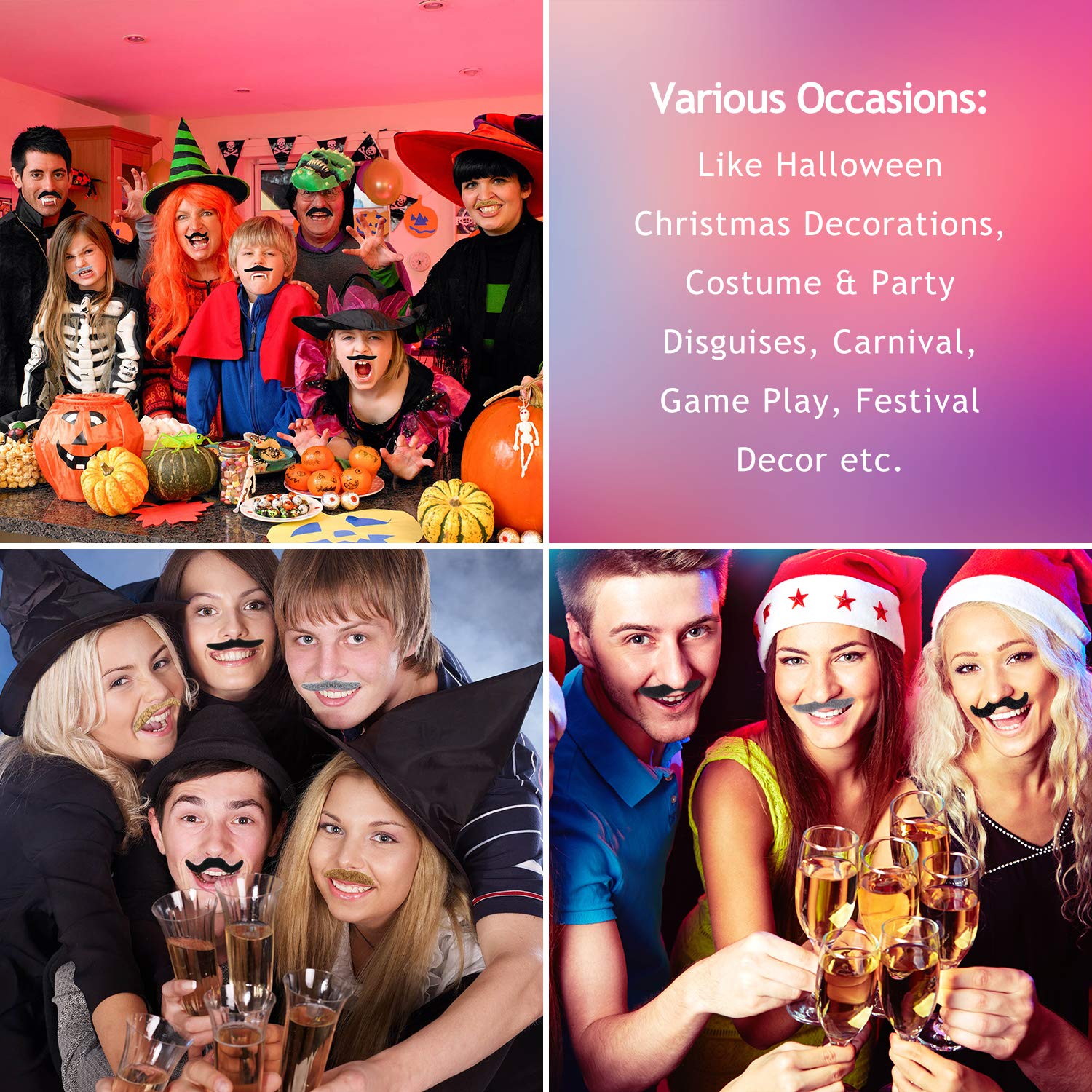 Foto 6 | Set De Bigotes Falsos Whaline Novelty, 48 Piezas, Para Fiesta De Disfraces - Venta Internacional.