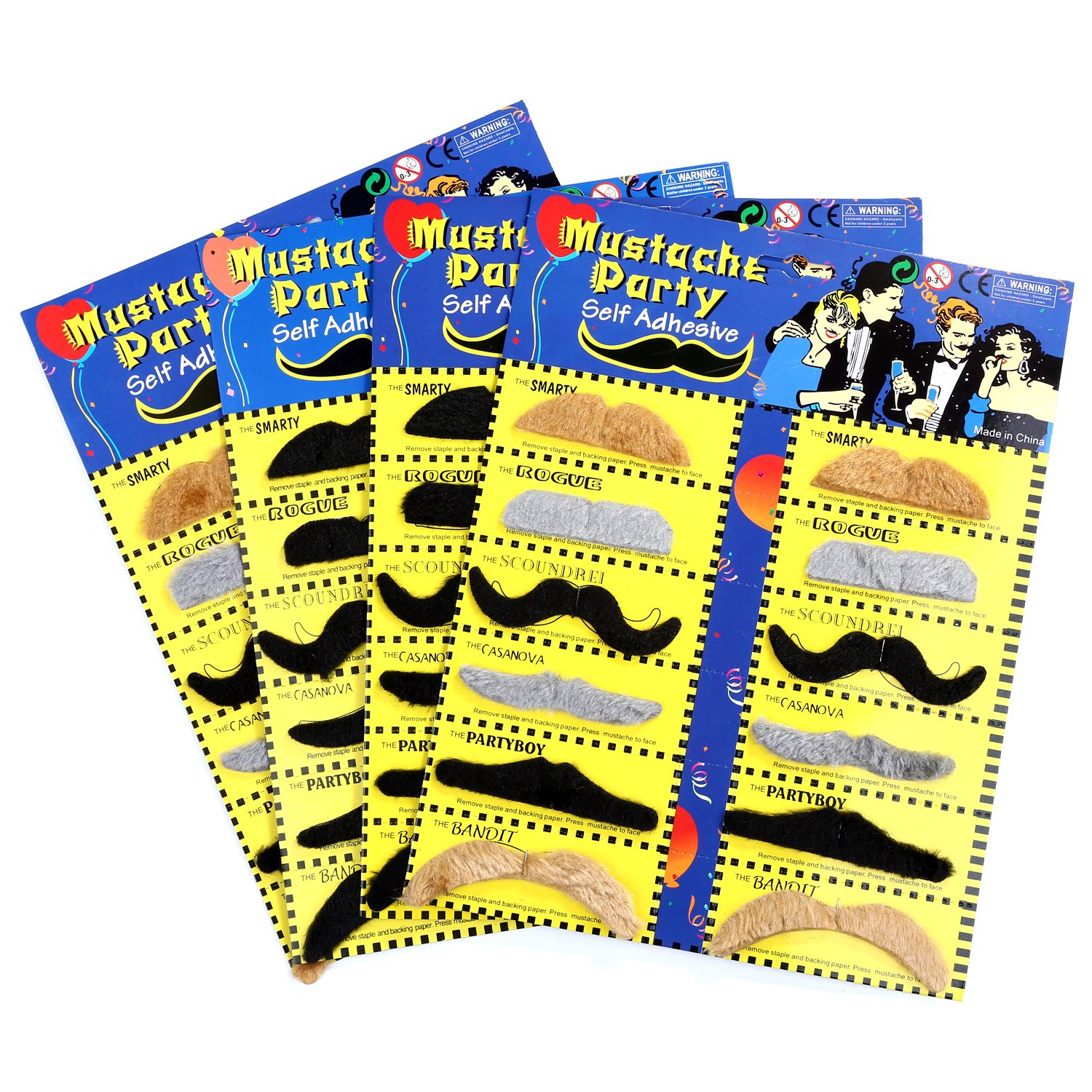 Foto 7 | Set De Bigotes Falsos Whaline Novelty, 48 Piezas, Para Fiesta De Disfraces - Venta Internacional.