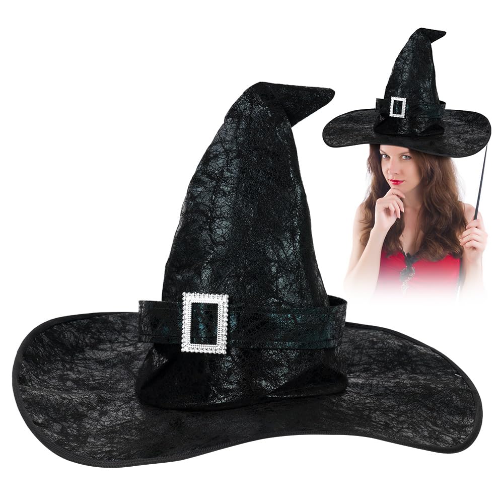 Foto 3 pulgar | Sombrero De Bruja Aomig De Piel Sintética Negra Para Mujer  Halloween - Venta Internacional.