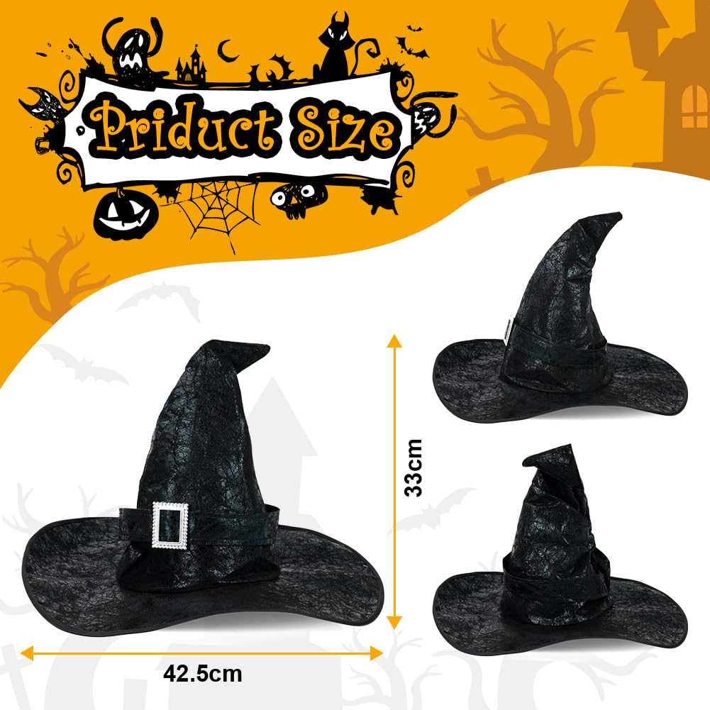 Foto 4 pulgar | Sombrero De Bruja Aomig De Piel Sintética Negra Para Mujer  Halloween - Venta Internacional.