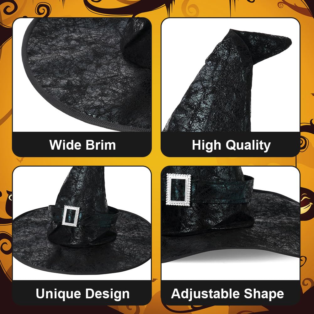 Foto 5 pulgar | Sombrero De Bruja Aomig De Piel Sintética Negra Para Mujer  Halloween - Venta Internacional.