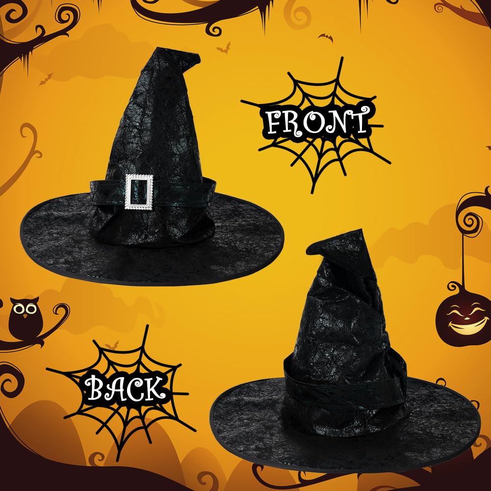 Foto 6 pulgar | Sombrero De Bruja Aomig De Piel Sintética Negra Para Mujer  Halloween - Venta Internacional.