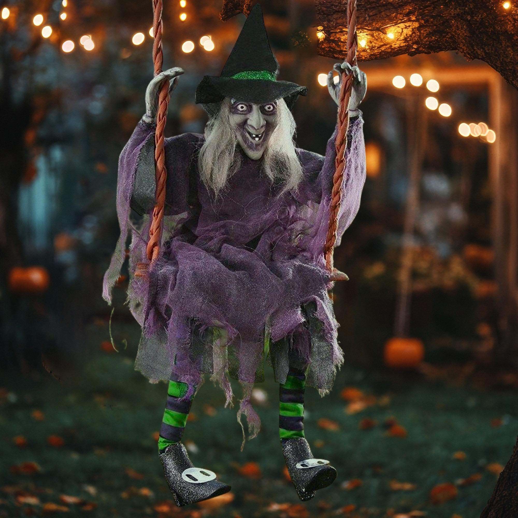 Foto 4 pulgar | Decoración De Halloween Fun World Swinging Witch  91 Cm De Altura - Venta Internacional.