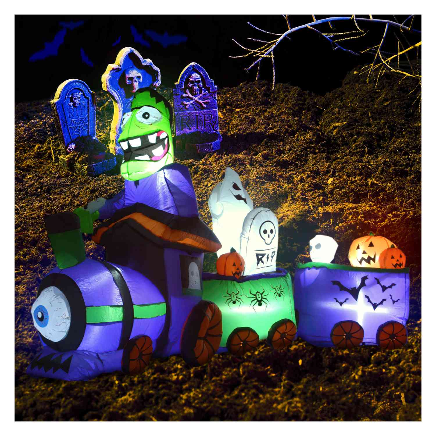 Foto 2 | Inflable Halloween Rack & Pack Multicolor Tren Mortal Luz Led 245 cm