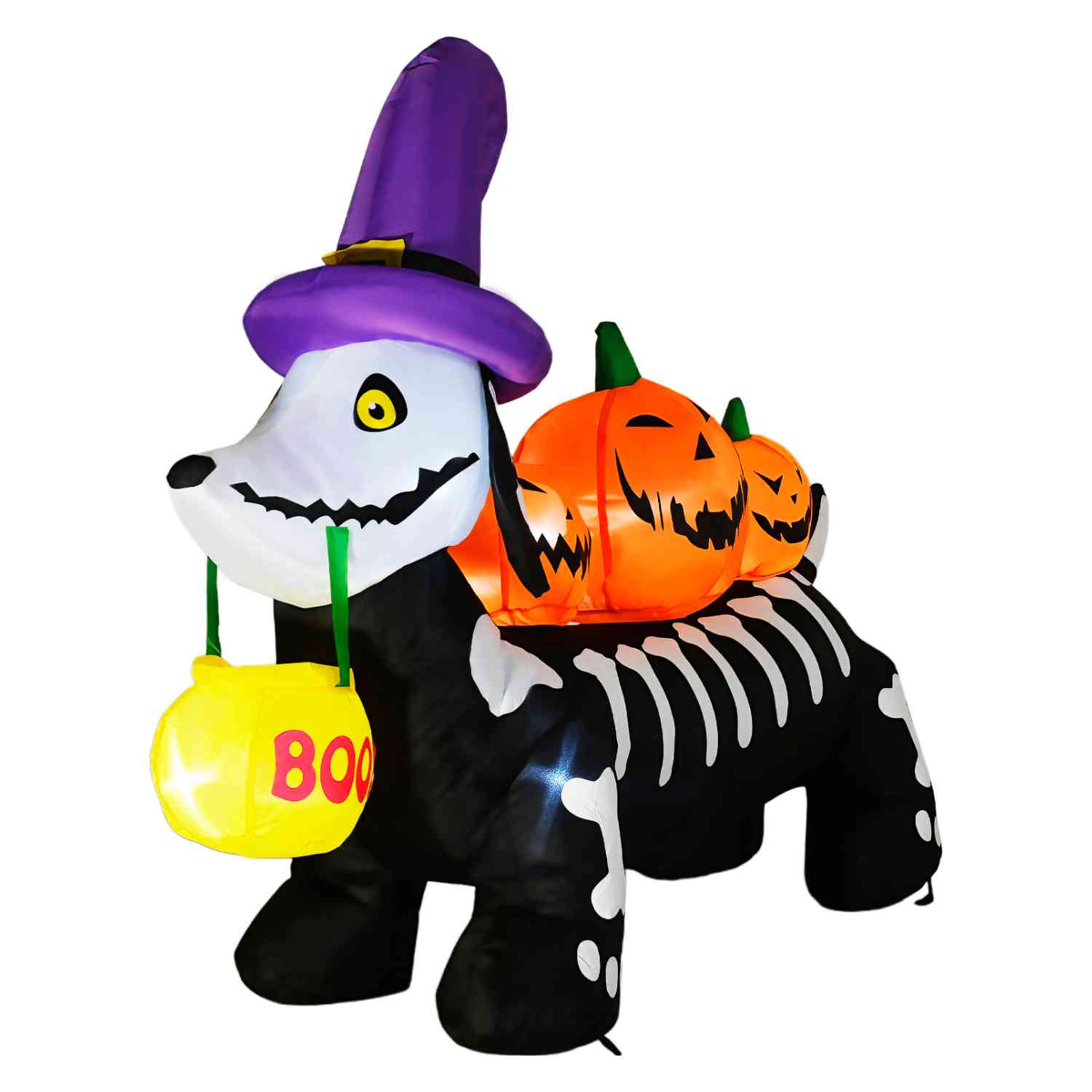 Inflable Halloween Perro Salchicha Embrujado Led 160 Cm $999