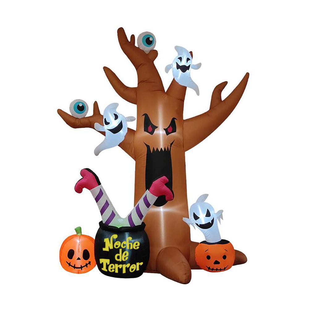 Inflable Halloween Árbol Con Fantasmas De Luz Decorativo 2.40mts