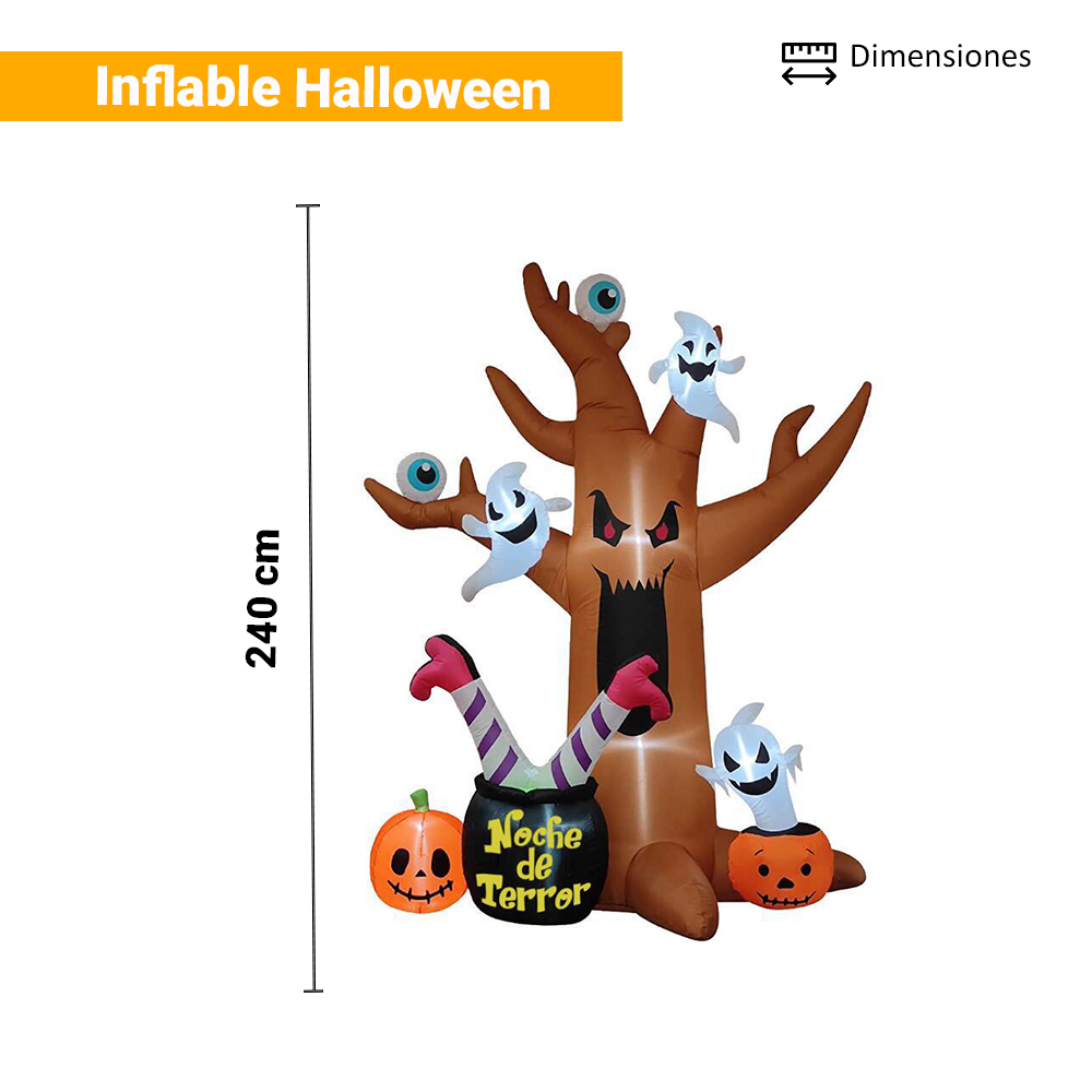 Foto 3 pulgar | Inflable Halloween Árbol Con Fantasmas De Luz Decorativo 2.40mts