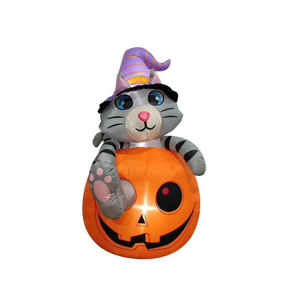 Foto 2 pulgar | Inflable Halloween Gato Con Calabaza Con Luz Decorativo 1.80mts