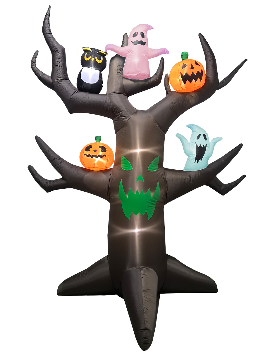 Foto 2 pulgar | Inflable De Halloween Árbol Tenebroso Con Calabazas Y Fantasmas Multiled Para Exteriores 2.8m